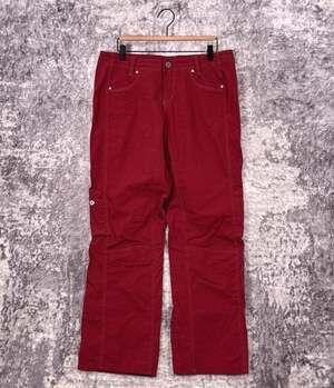Kuhl Legendary Pants 14 Womens Red Straight Leg Cargo Hiking Trekking